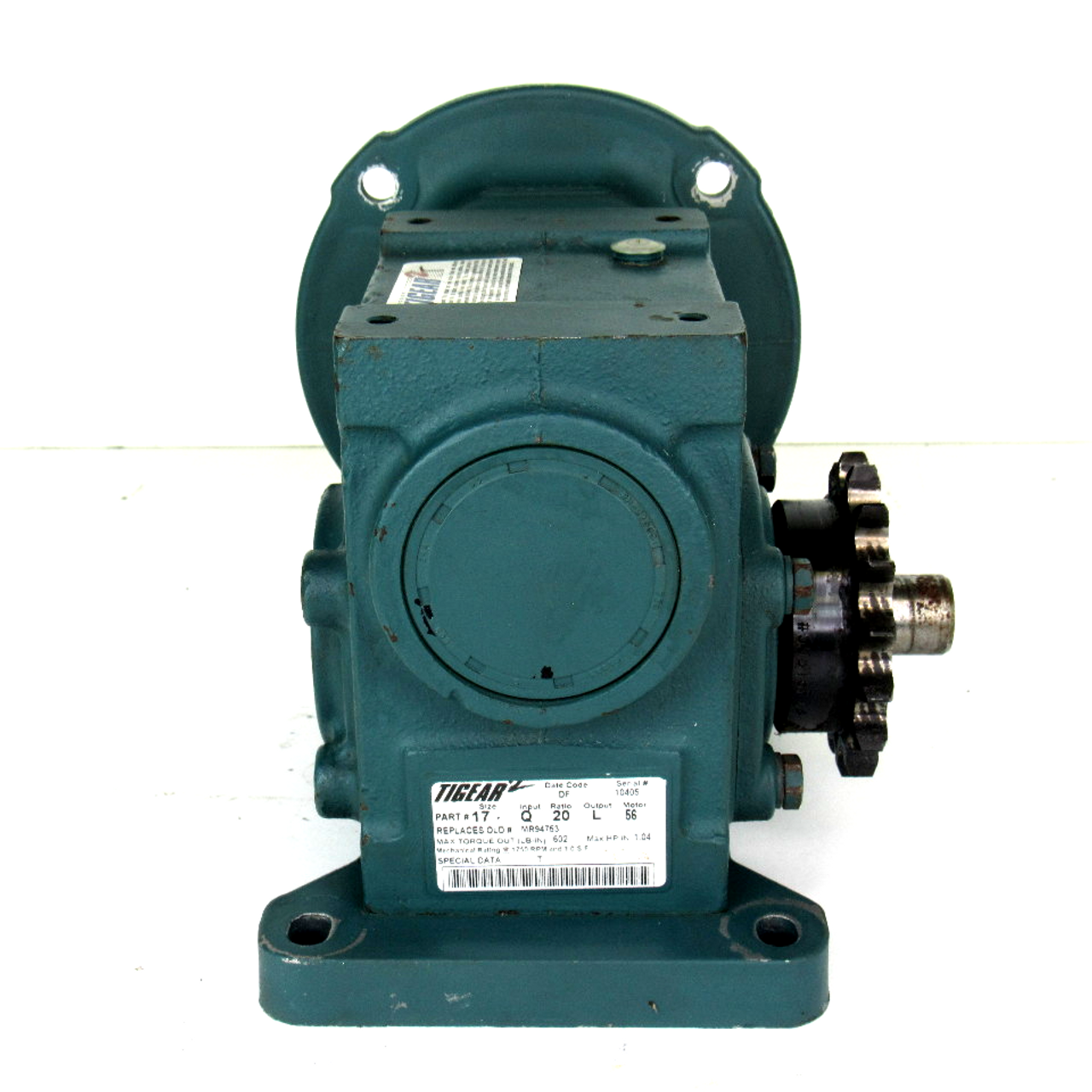 Dodge Tigear-2 17Q20L56 Gear Reducer, 20:1 Ratio, 1.04 HP, 1750 RPM, 602 LB-IN Torque