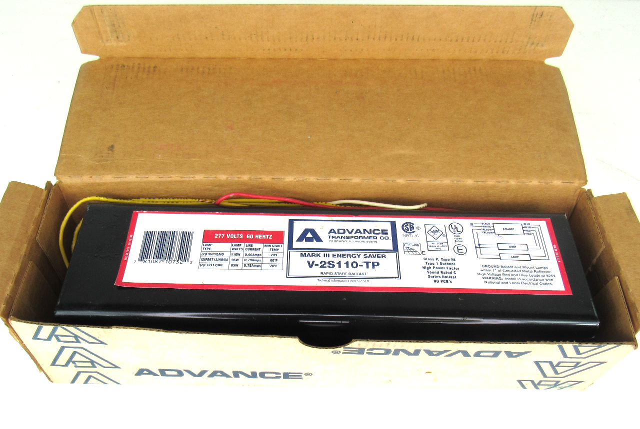 Advance V-2S110-TP Mark III Energy Saver Rapid Start Ballast, 277V, 60Hz