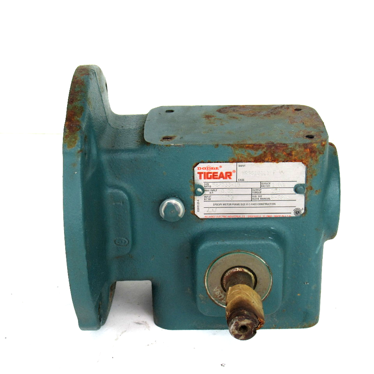 Dodge Tigear MR96101L1 F YY Gear Reducer, 56/133-10 Size-Ratio, 0.80 HP, 1750 RPM, 234 Output Torque