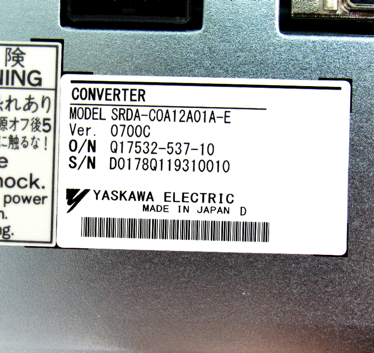 Yaskawa Electric SRDA-COA12A01A-E ServoPack Converter, NEW