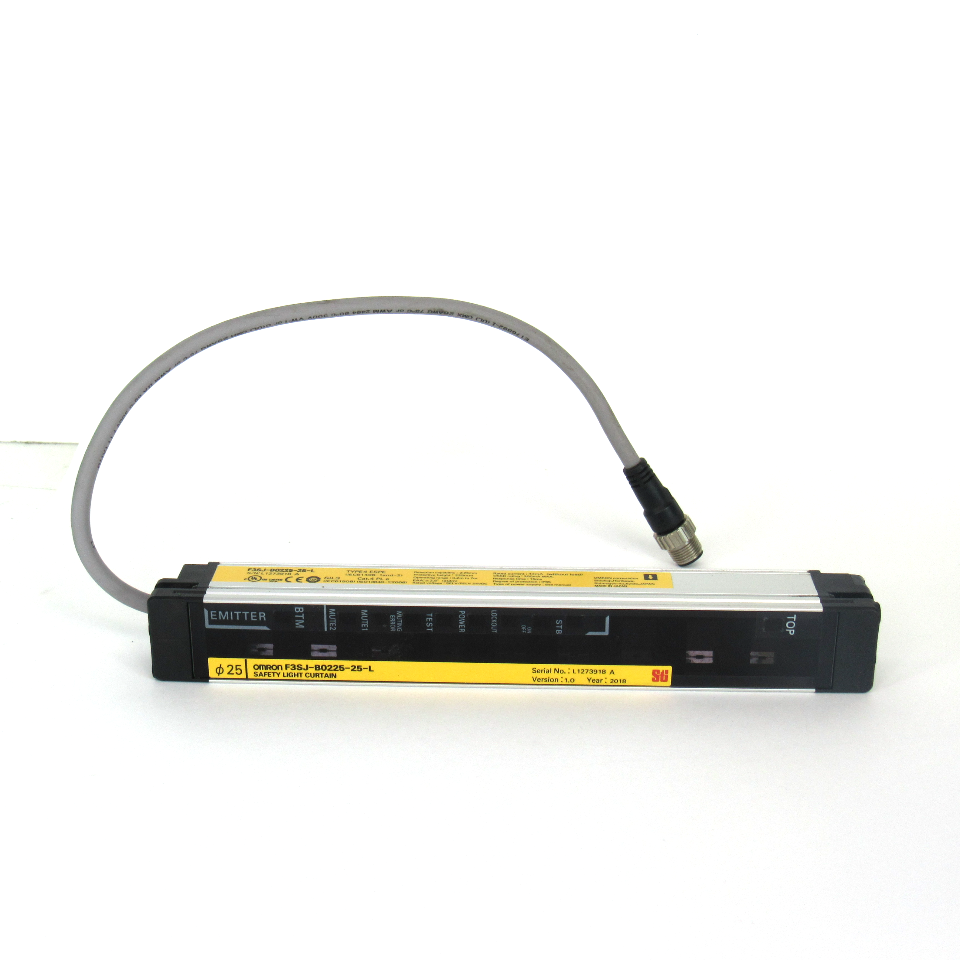 Omron F3SJ-B0225-25-L Safety Light Curtain Emitter, 225mm