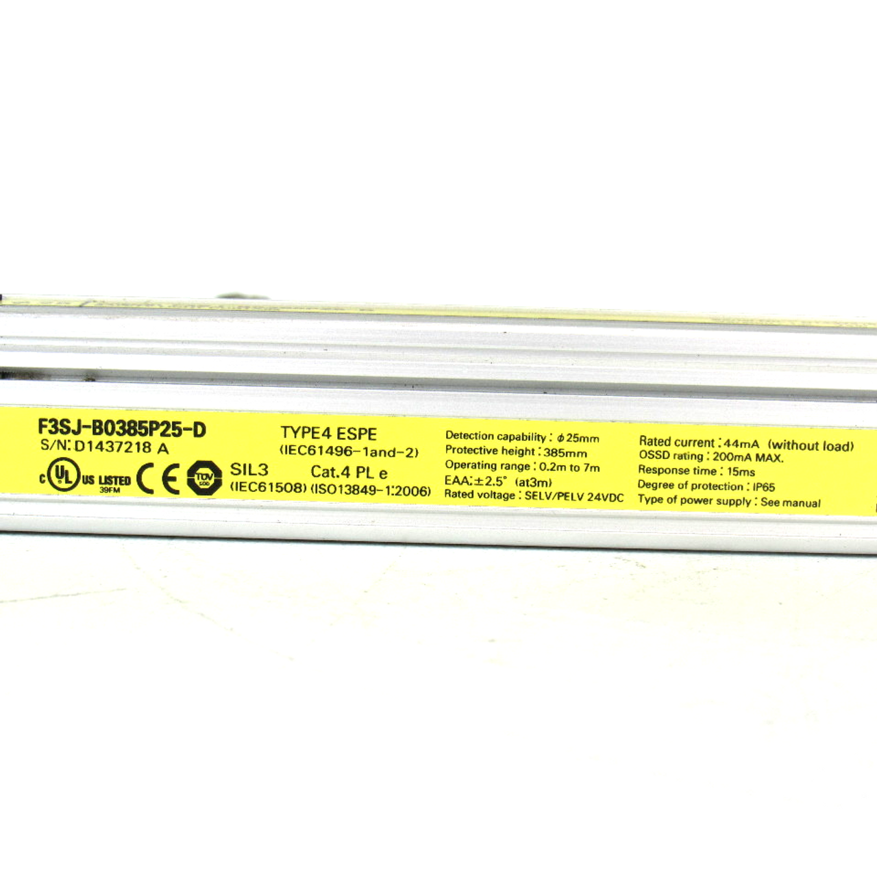 Omron F3SJ-B0385P25-D Safety Light Curtain Receiver, 15.15"