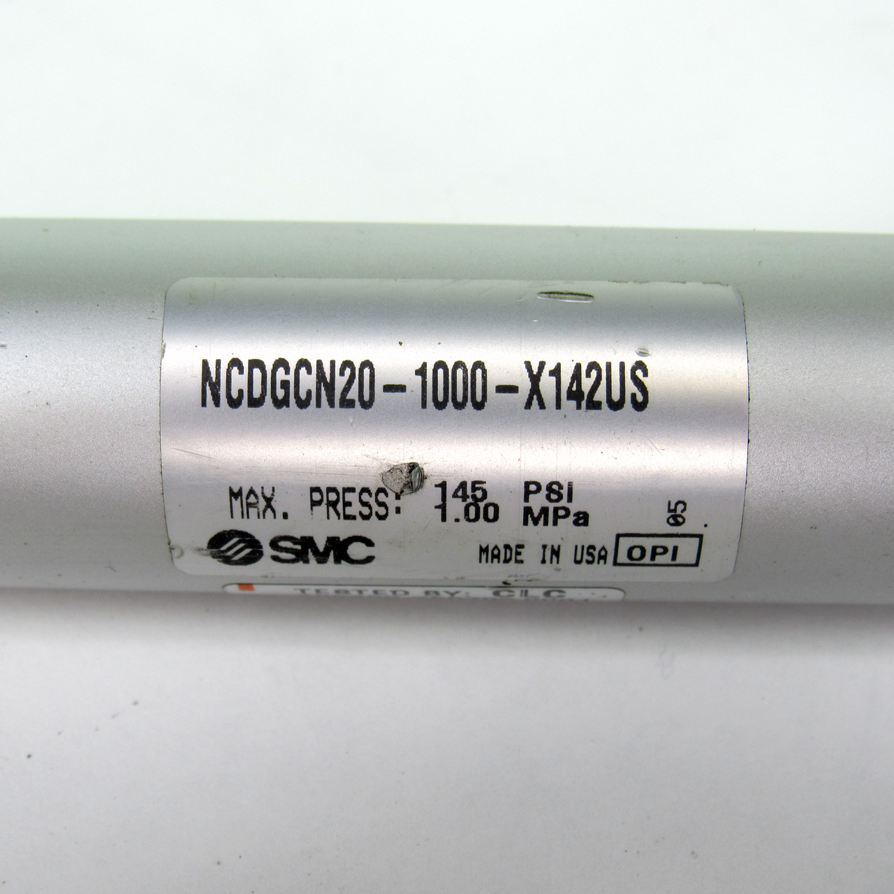 SMC NCDGCN20-1000-X142US Round Body Cylinder, 20mm Bore, 1000mm Stroke, USED