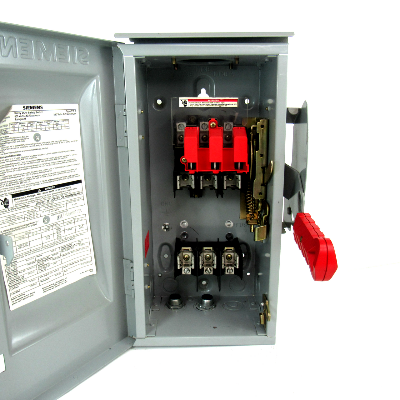 Siemens HF361R Safety Disconnect Switch, 600V AC, 3-Phase