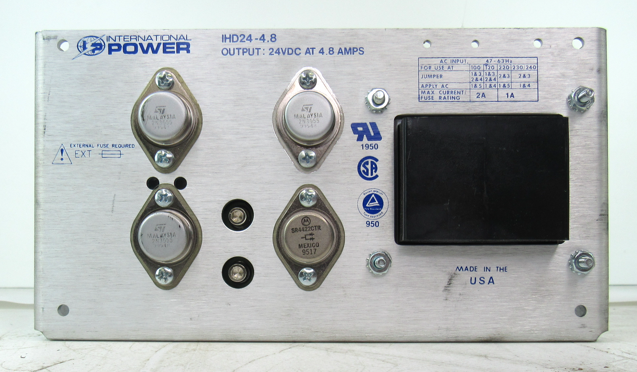 International Power IHD24-4.8 Power Supply 24Vdc 4.8A NEW