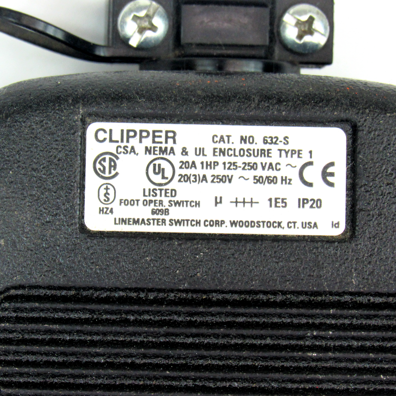 Linemaster Clipper 632-S Foot Switch, 125-250V AC