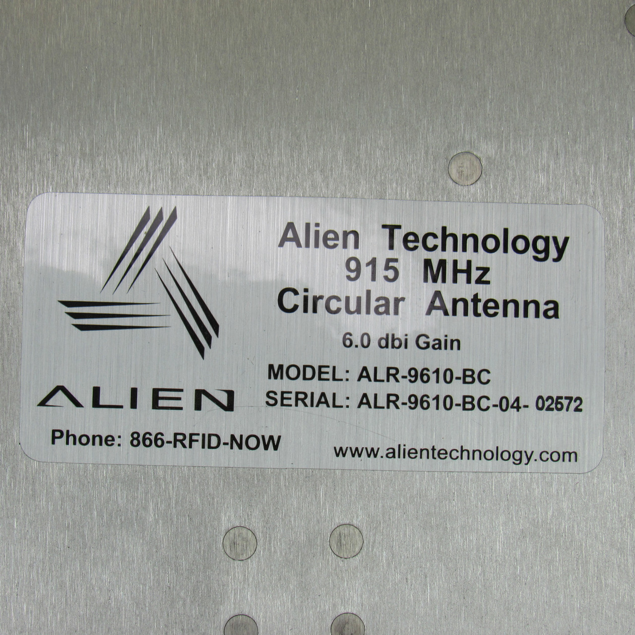 Alien Technology ALR-9610-BC RFID Circular Polarized Antenna, 915MHz