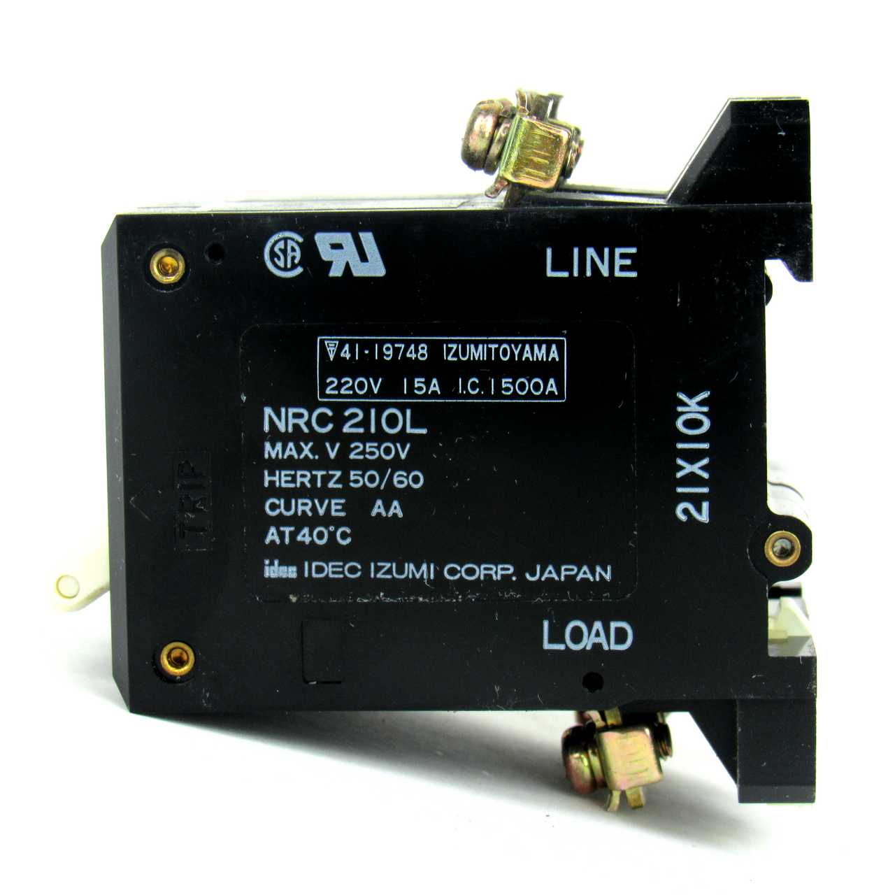 Idec NRC210L Circuit Protector, 15 A, 250V