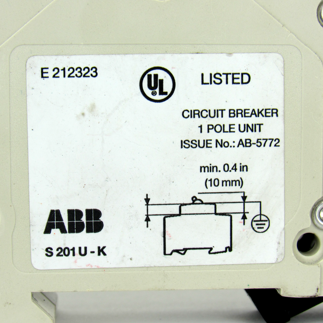 ABB S 201 U K 5 A Circuit Breaker, 240V AC, 5 A