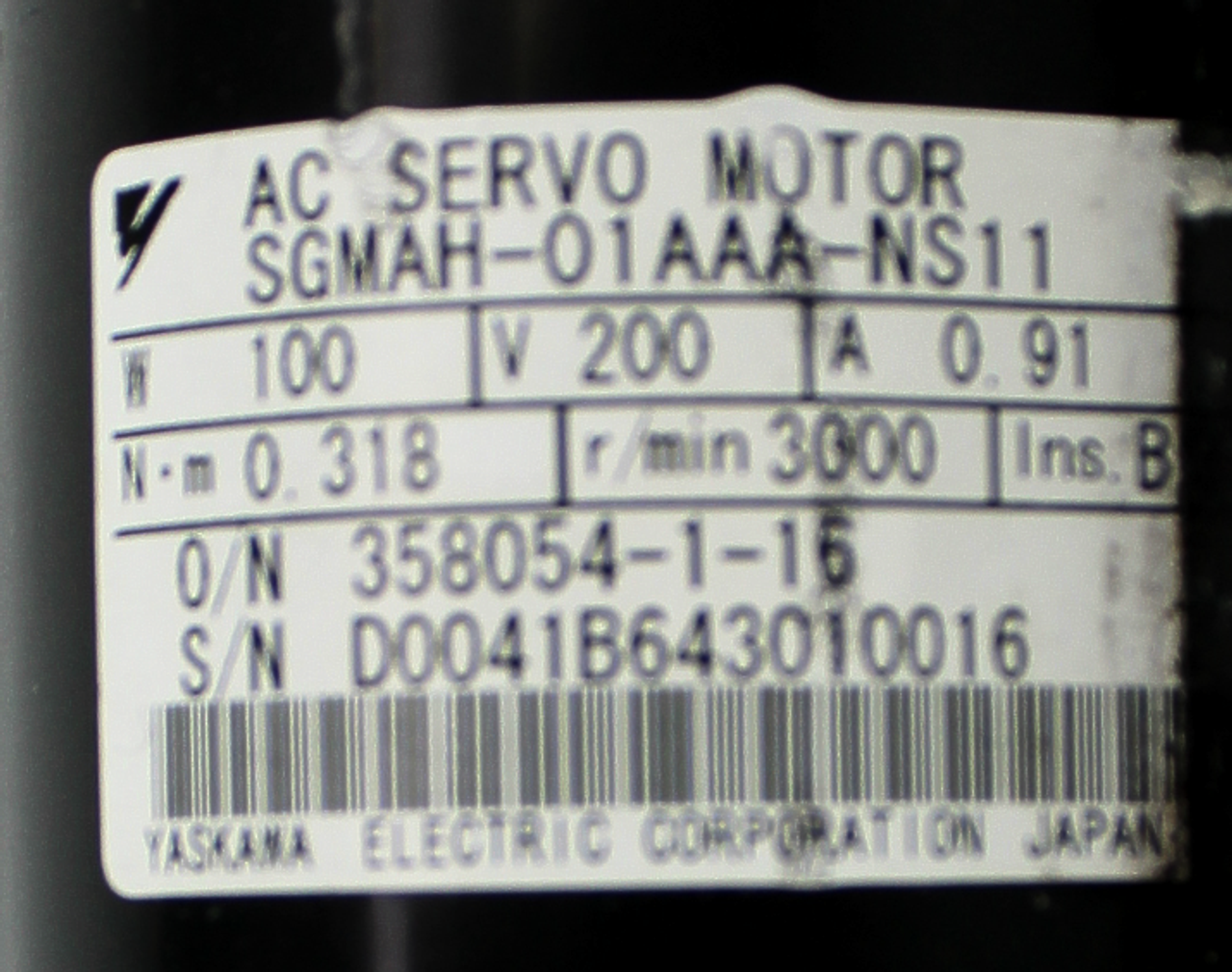 Nitto Seiko AX Driver A050542 w/ Yaskawa SGMAH-01AAA-NS11 AC Servo Motor