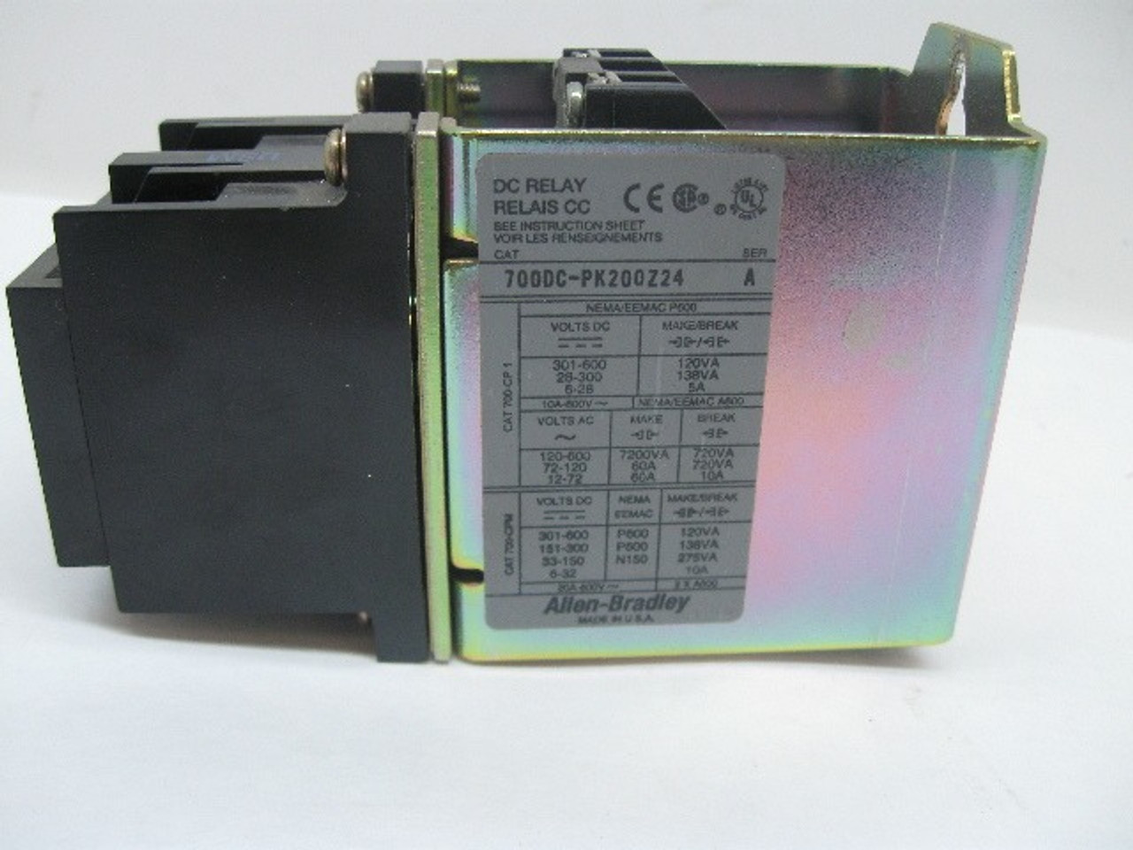 Allen Bradley 700DC-PK200Z24 Ser. A DC Relay 24V DC