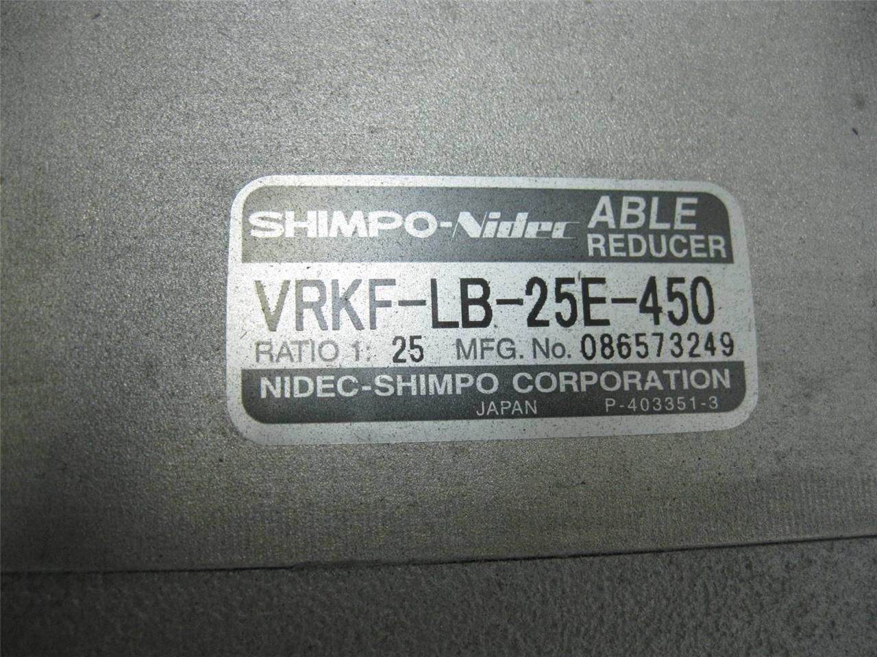 Shimpo-Nidec ABLE Reducer VRKF-LB-25E-450 Gear Reducer 1:25