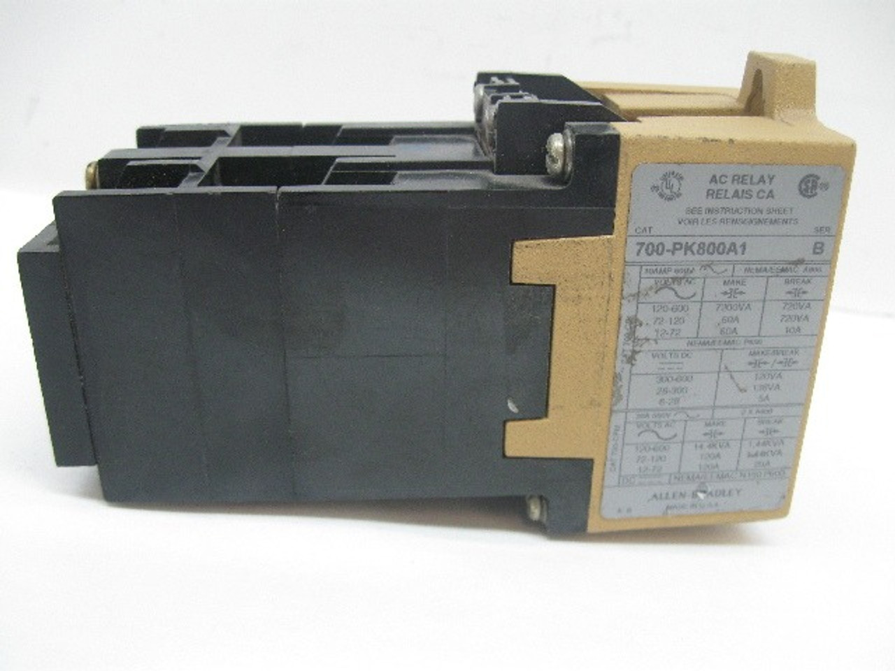 Allen Bradley 700-PK800A1 AC Relay 120 Vac Coil Series B