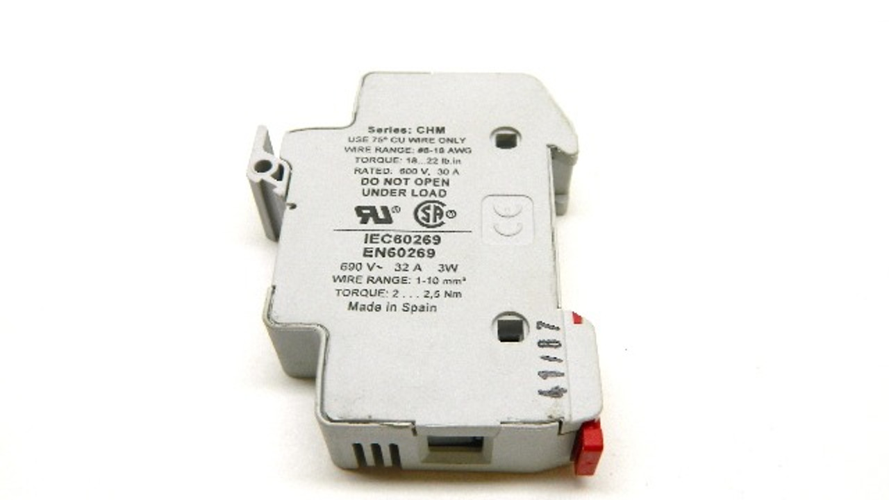 Bussmann Fuse Holder 30 Amp 600AC 2 Pole CHM1D Class CC
