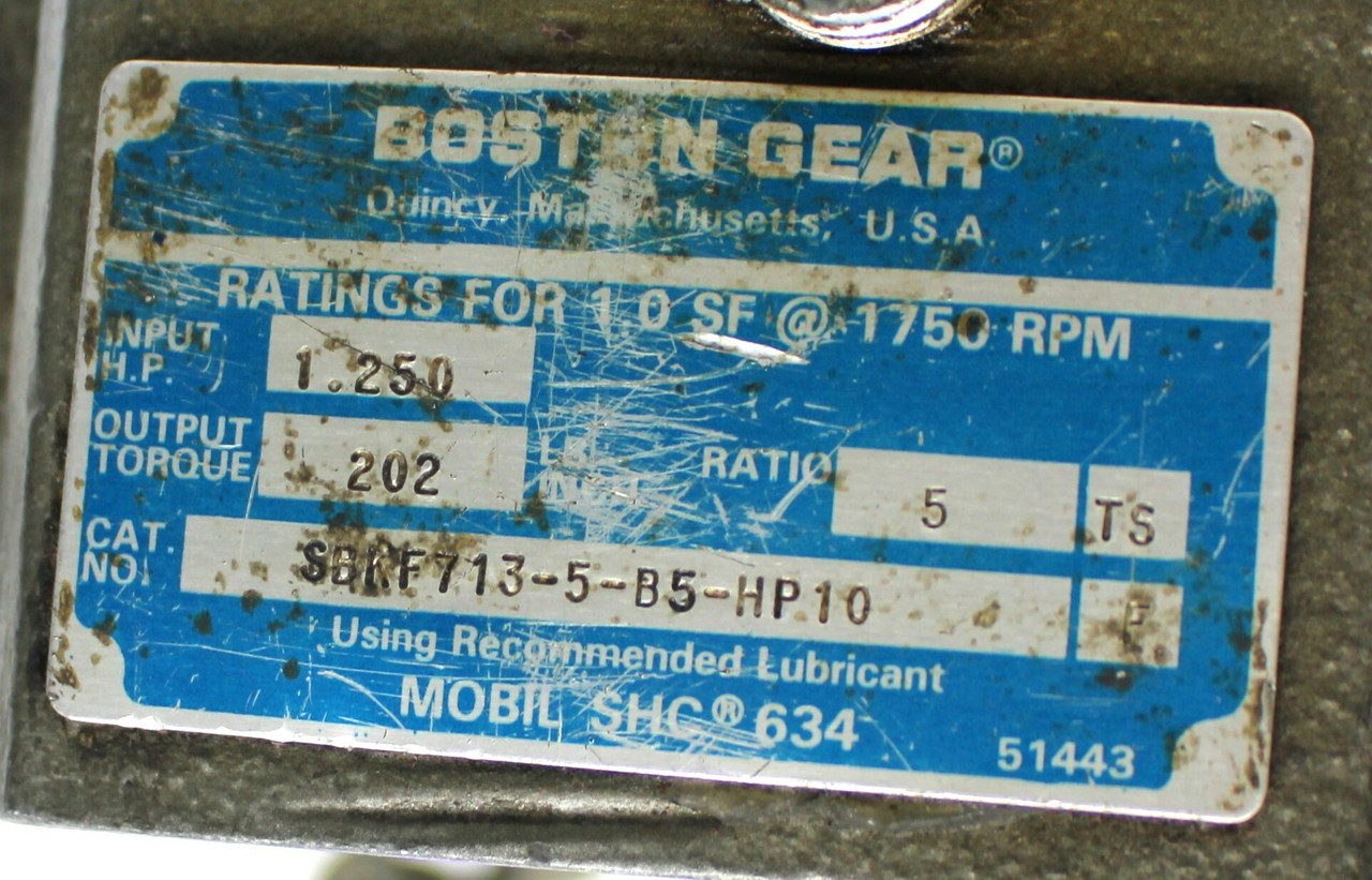 Reliance P56X4506M-AA 1/2 Hp 208-460V Washdown Motor, SBKF721-30S-B5-G Boston Gear Reducer 3:1