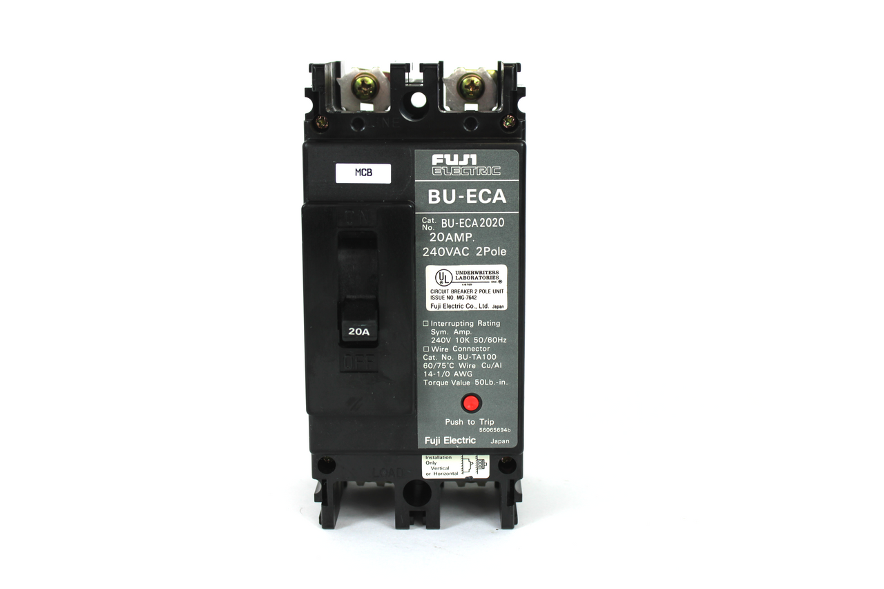 Fuji Electric BU-ECA2020 Circuit Breaker, 20 Amp, 2-Pole