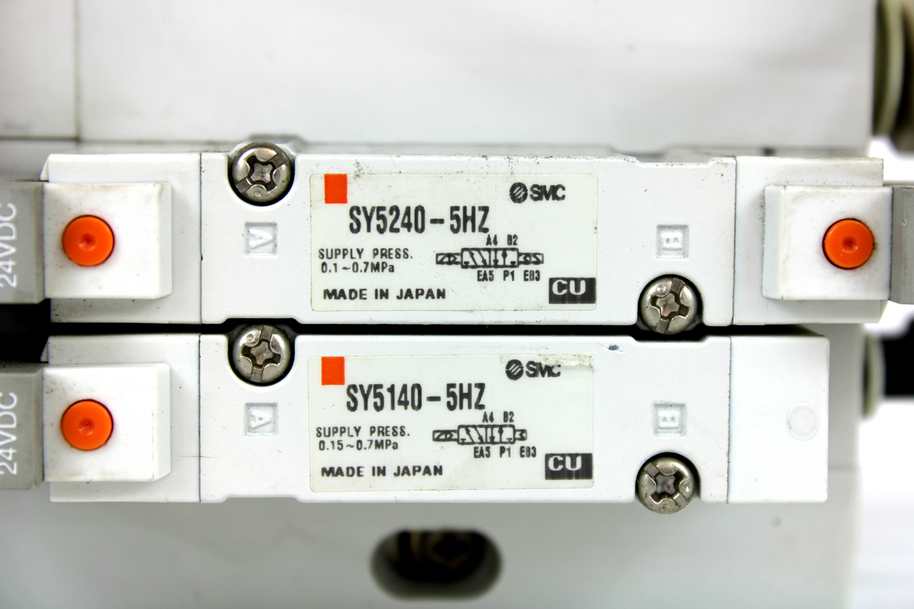 SMC SY5240-5HZ and SY5140-5HZ Solenoid Valve Manifold, 0.1-0.7MPa