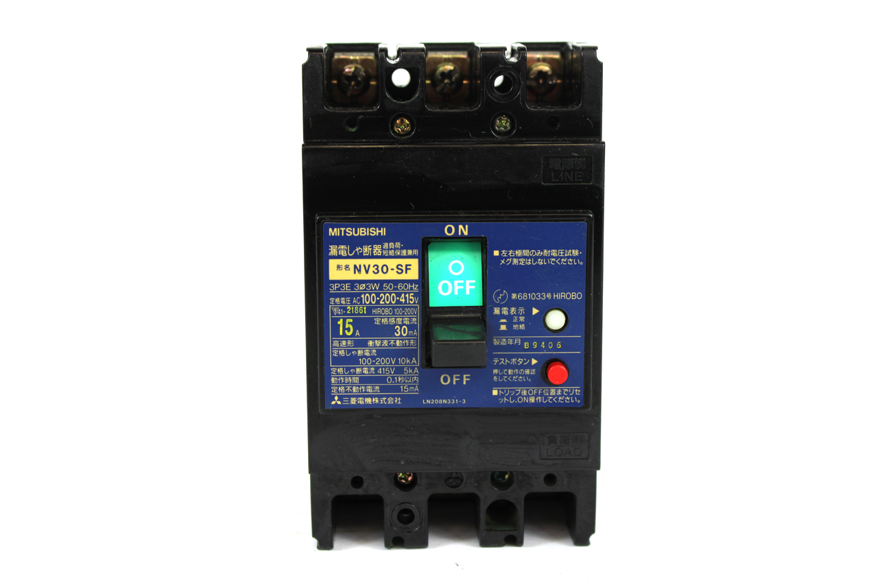 Mitsubishi NV30-SF Circuit Breaker, 3-Pole, 100-200-415V