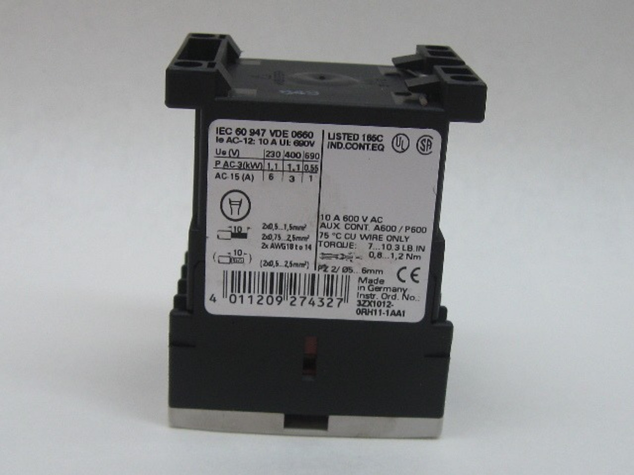 Siemens 3RH1131-1BB40 Control Relay 24VDC