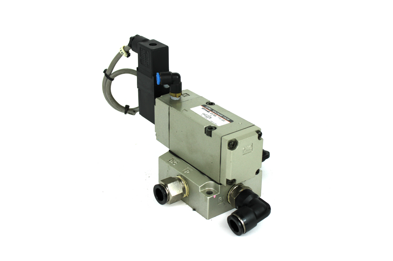 SMC VP744R Solenoid Valve w/ Mounting Base, 0.2~0.8 MPa