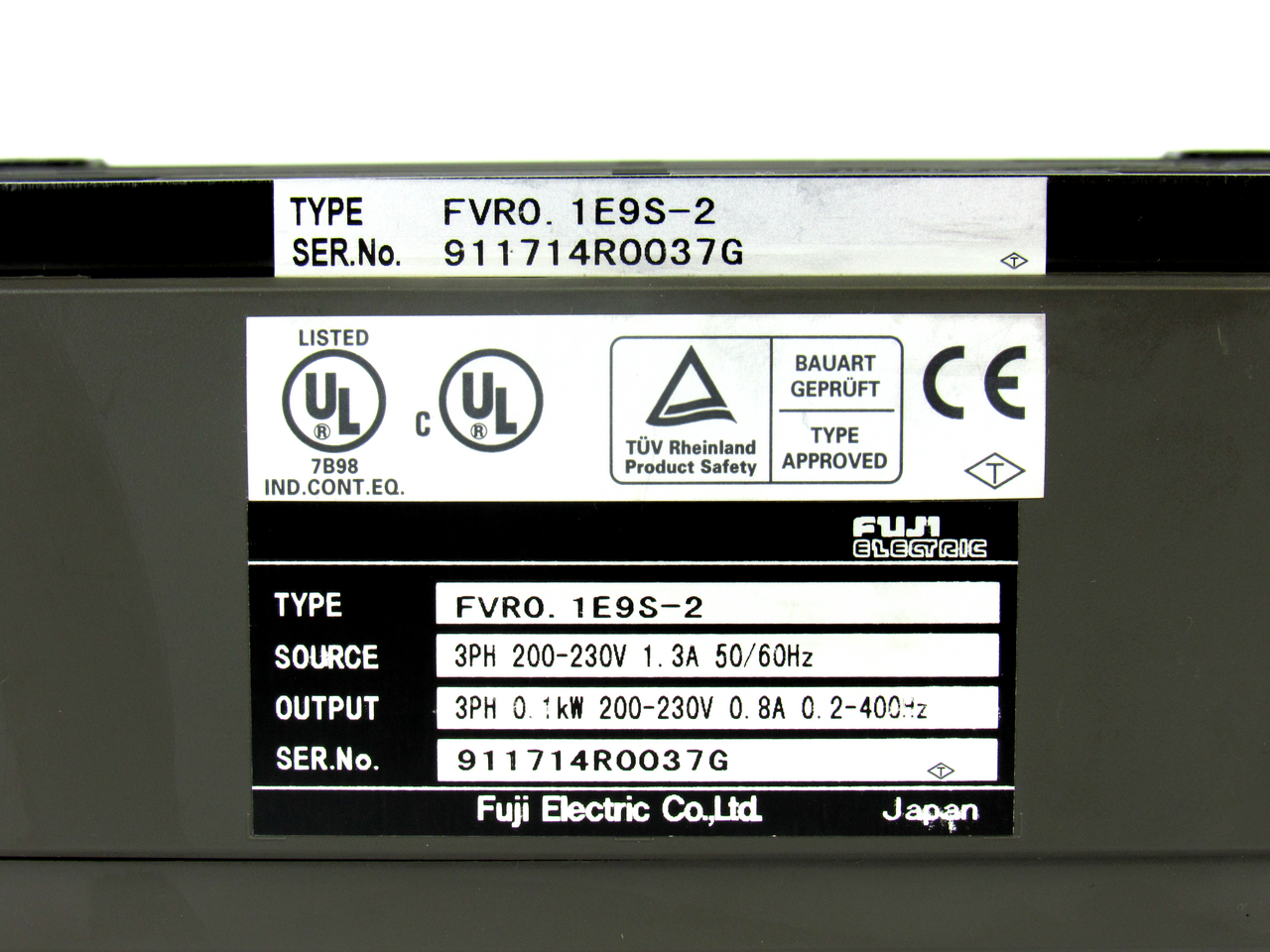 Fuji Electric FVRO. 1E9S-2 General Purpose Inverter, 200-230V