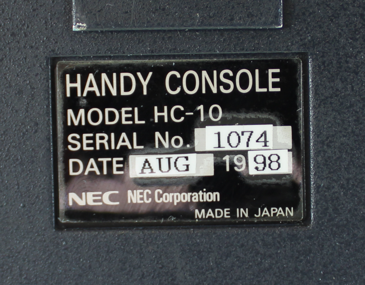 NEC HC-10 Handy Console w/ Cable & Connector