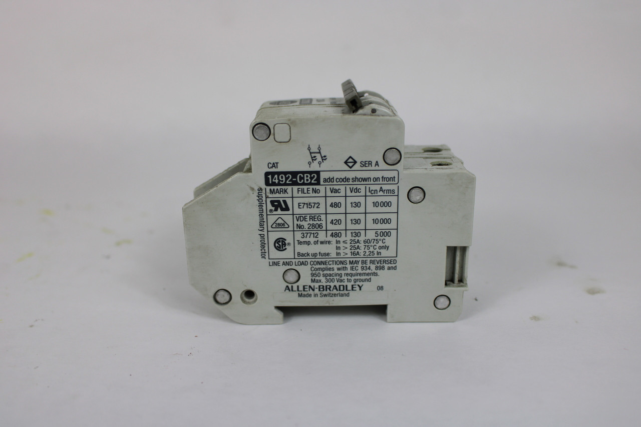 Allen Bradley 1492-CB2G200 Circuit Breaker 2 Pole 20 Amp