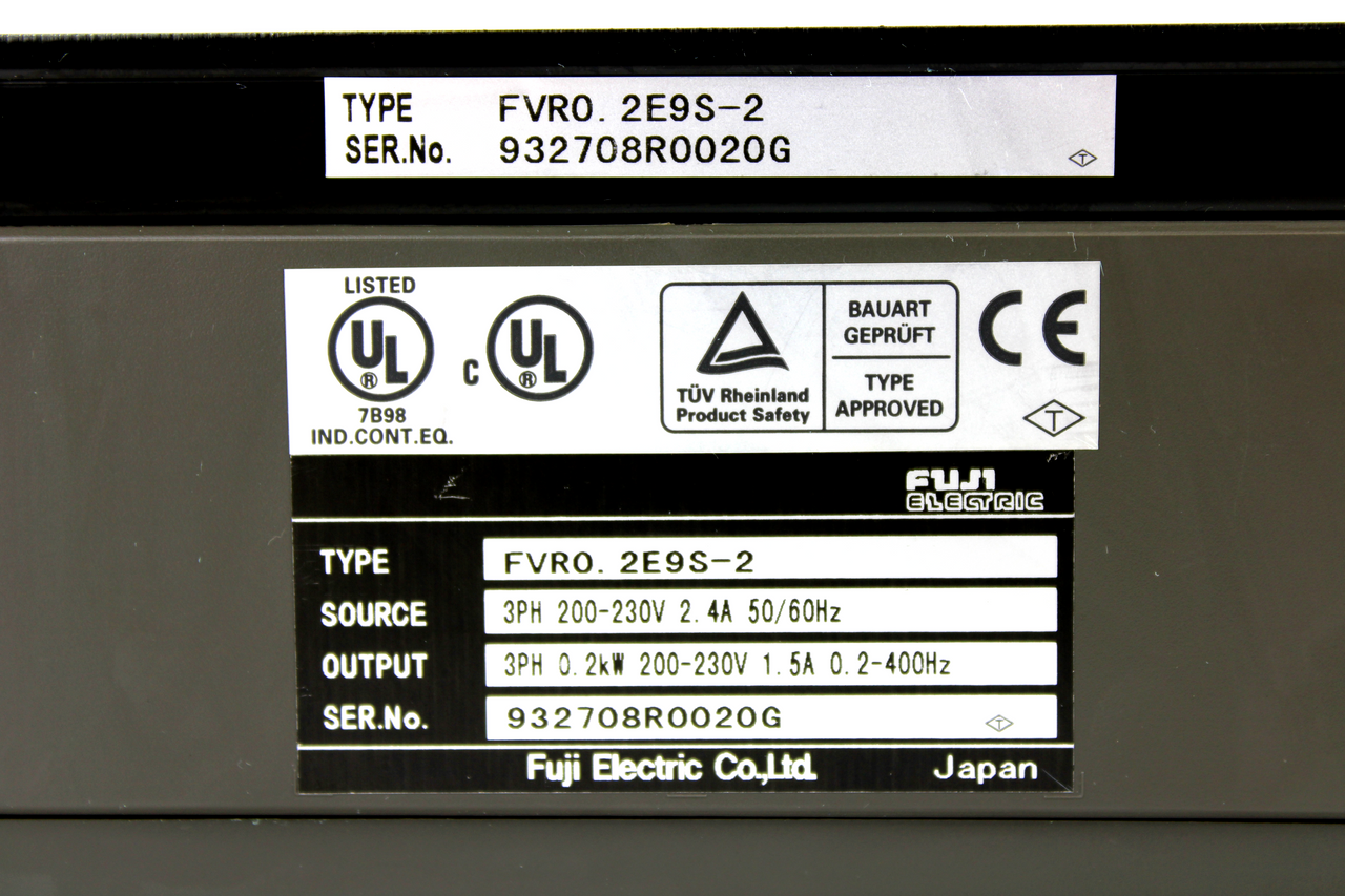 Fuji Electric FVRO. 2E9S-2 Drive Inverter, 200-230V