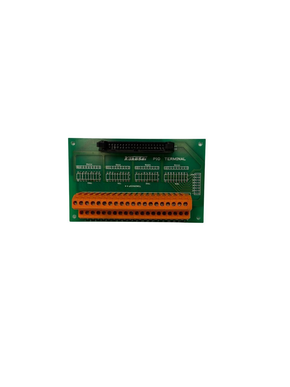Kokusai PIO Terminal Board with Orange Screw Terminals Black Connector PLC Input Output Module Green PCB
