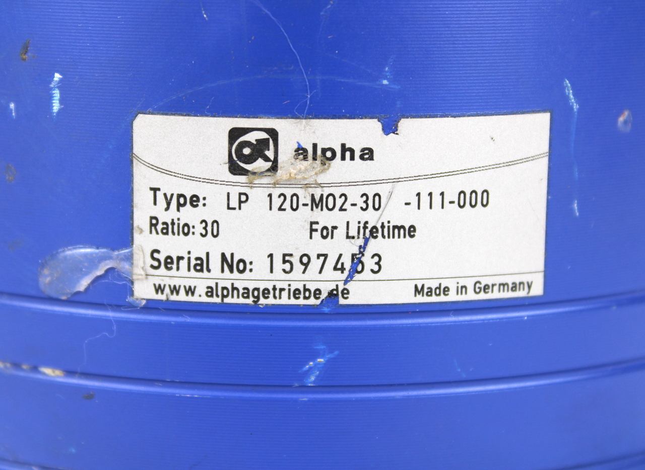 Alpha LP 120-M02-20-111-000 Gearhead Gear Reducer, Ratio 30:1