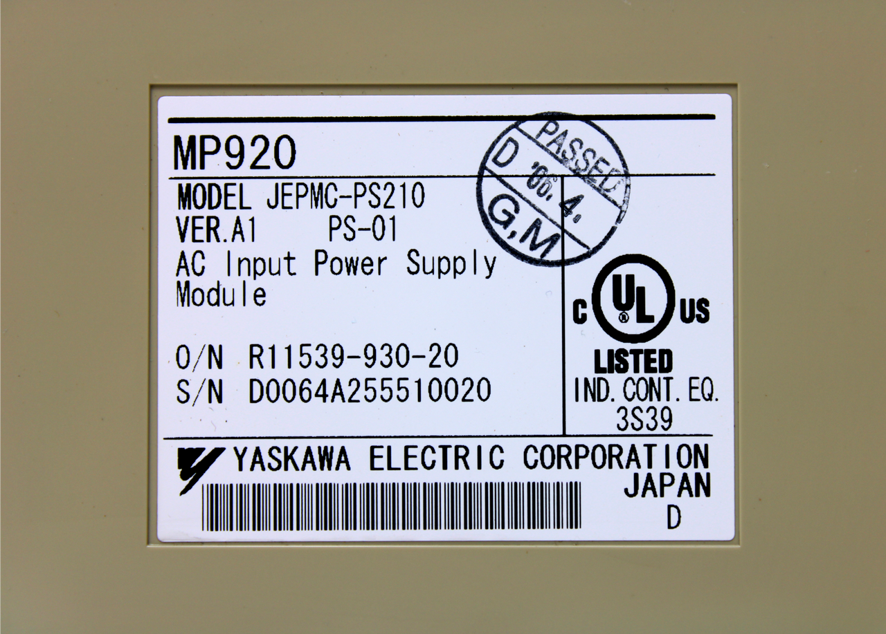 Yaskawa Electric JEPMC-PS210 AC Input Power Supply Module, 100-200V AC