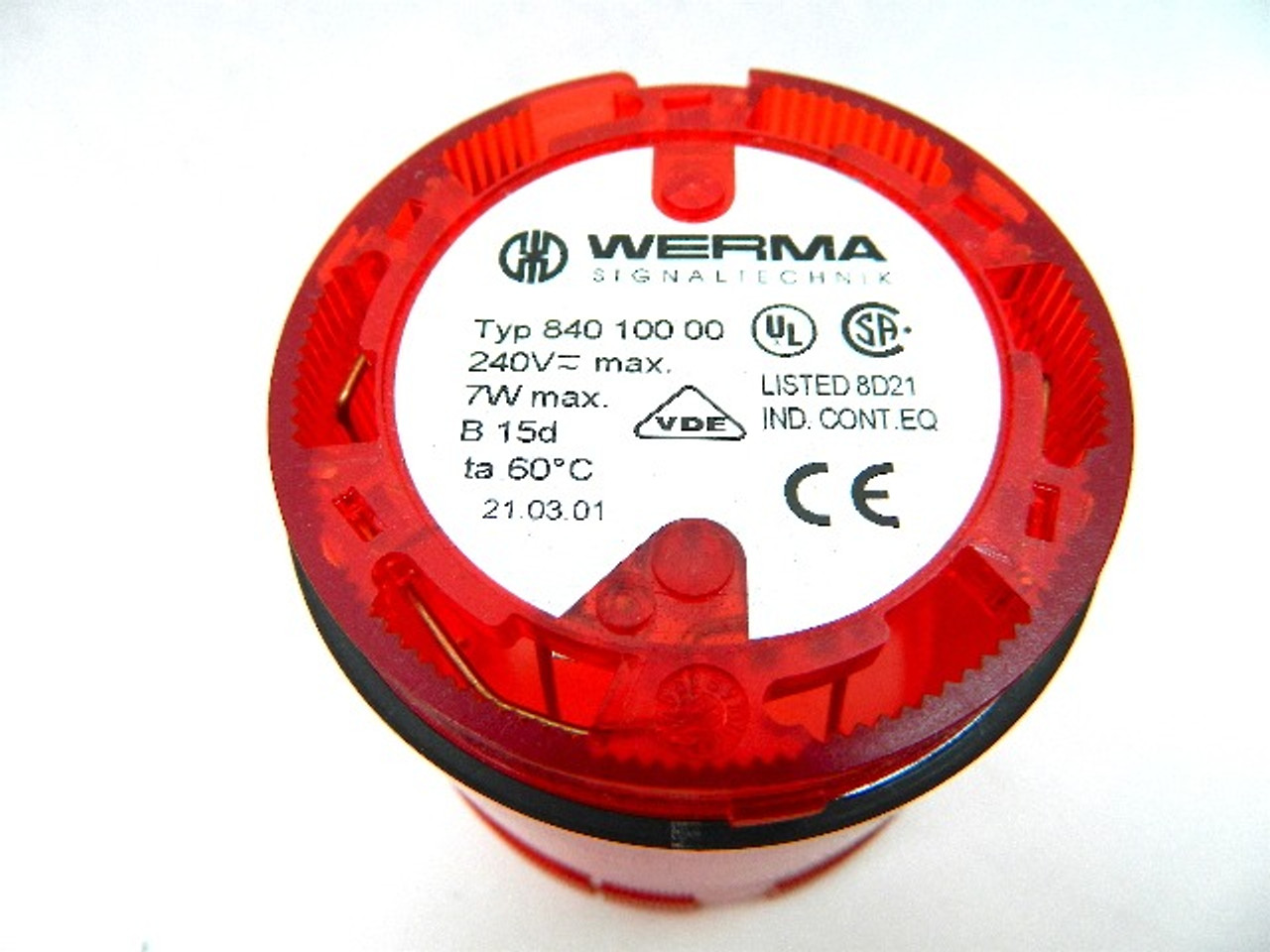 Werma Signaltechnik 840 100 00 Incandescent Red Signal Tower Light 240Vac Max