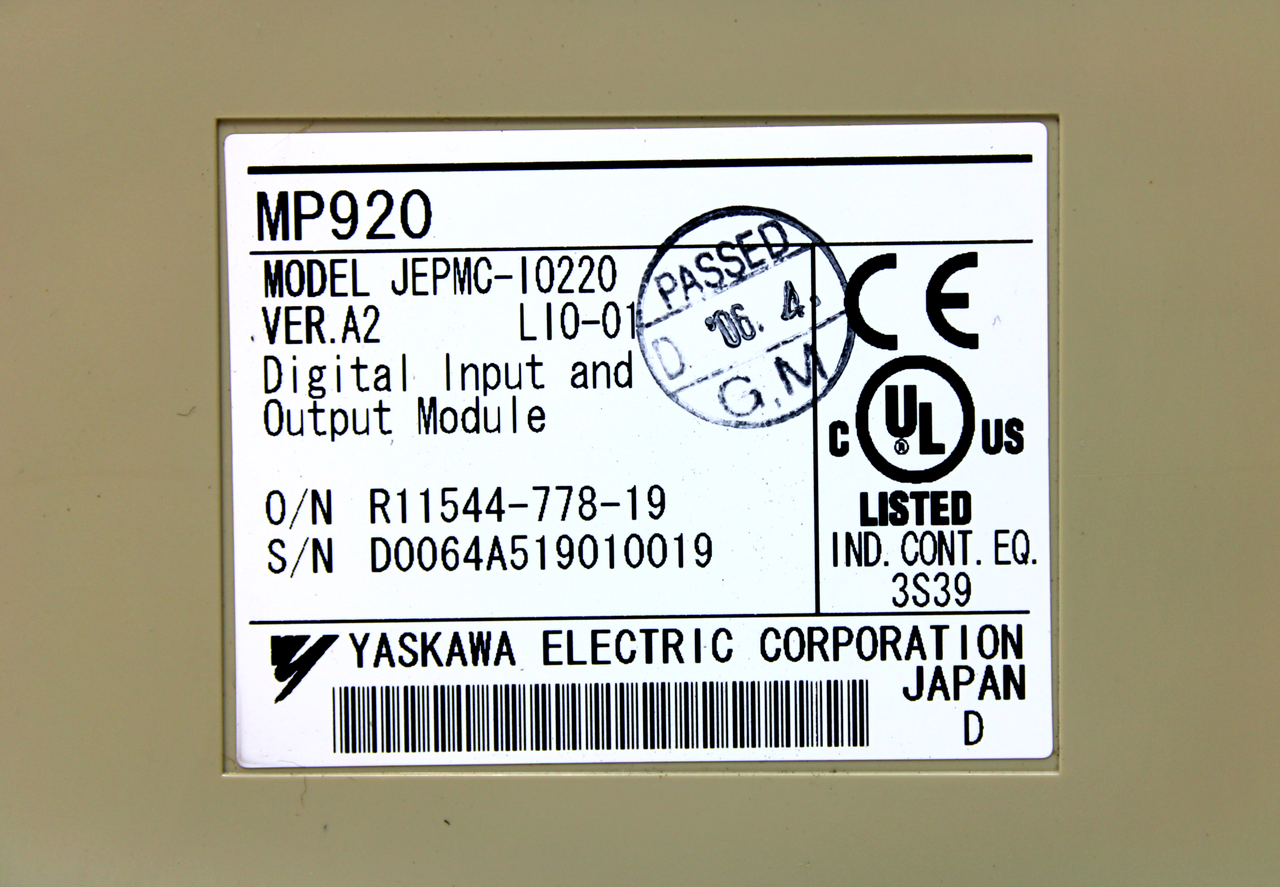 Yaskawa Electric JEPMC-IO220 Ver. A2 Digital Input and Output Module, 35V DC