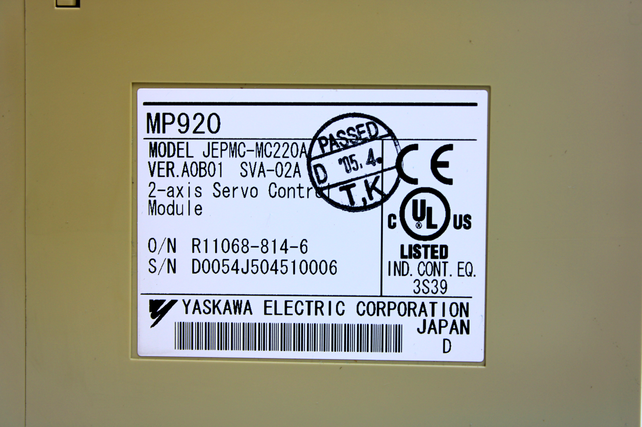 Yaskawa Electric JEPMC-MC220A Ver. A0B01 2-Axis Servo Control Module