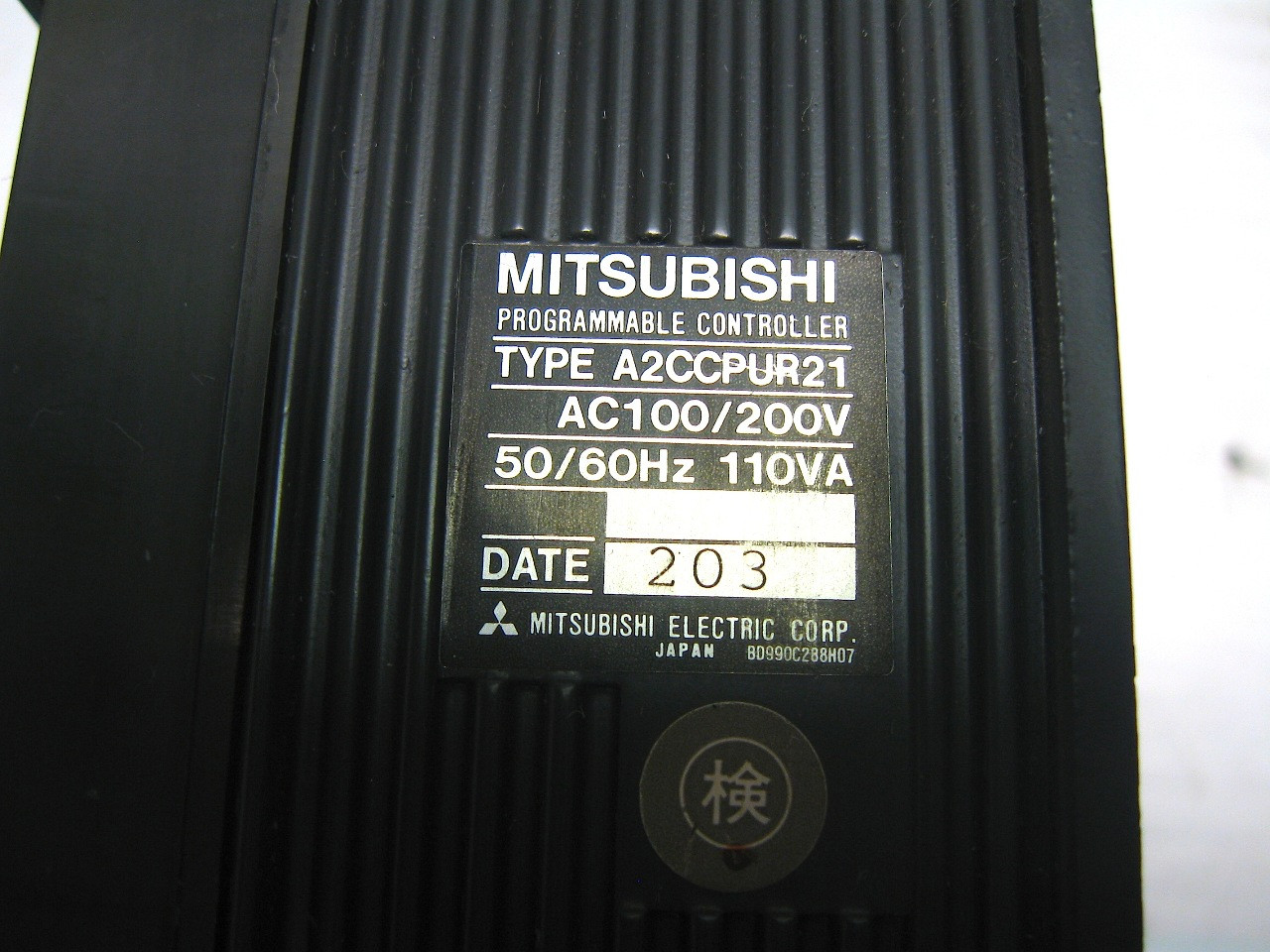 Mitsubishi Melsec A2CCPUR21CPU W/ Power Supply 8K 512 I/O Net/Mini Coax Link