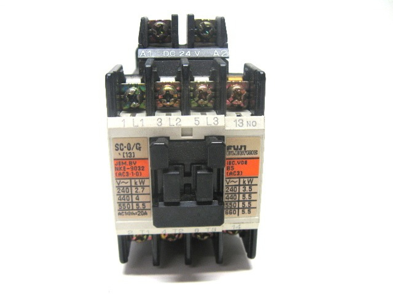 Fuji SC-0/G 4GC0F0 Contactor 24 Vdc Coil Voltage 200-600 V