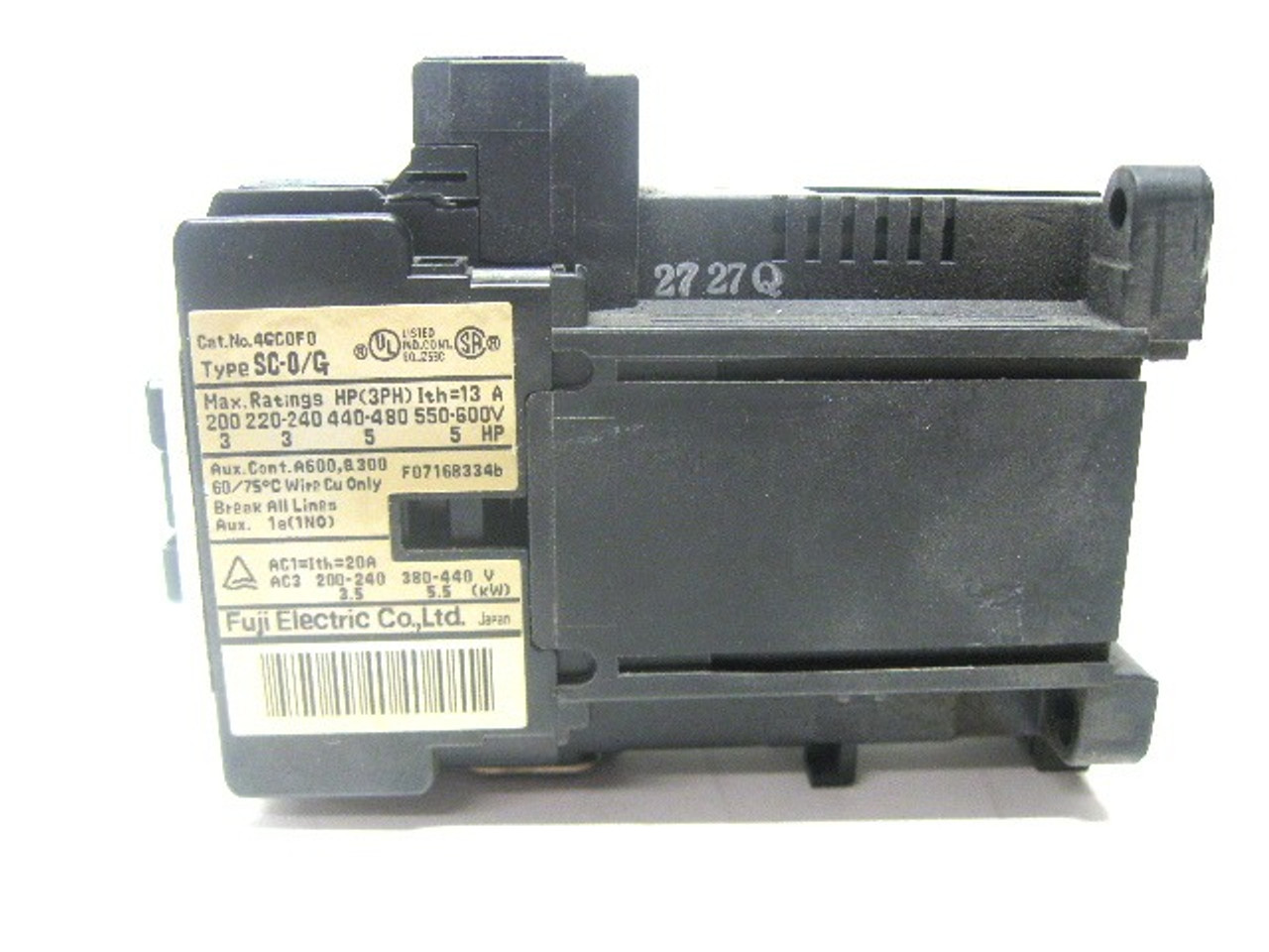 Fuji SC-0/G 4GC0F0 Contactor 24 Vdc Coil Voltage 200-600 V