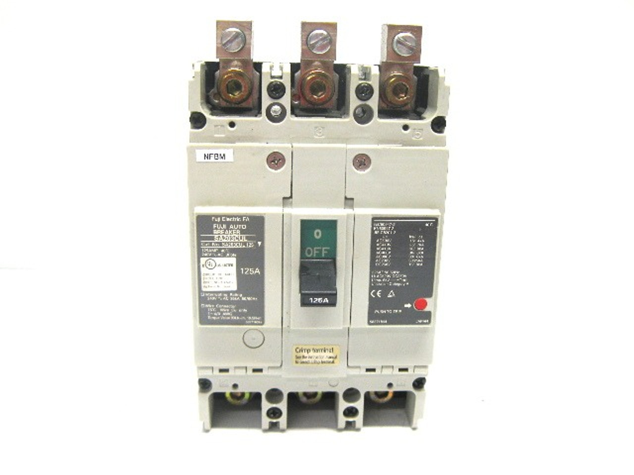 Fuji Electric SA203CUL 125 Auto Breaker 125 Amp, 240 Vac, 3 Pole