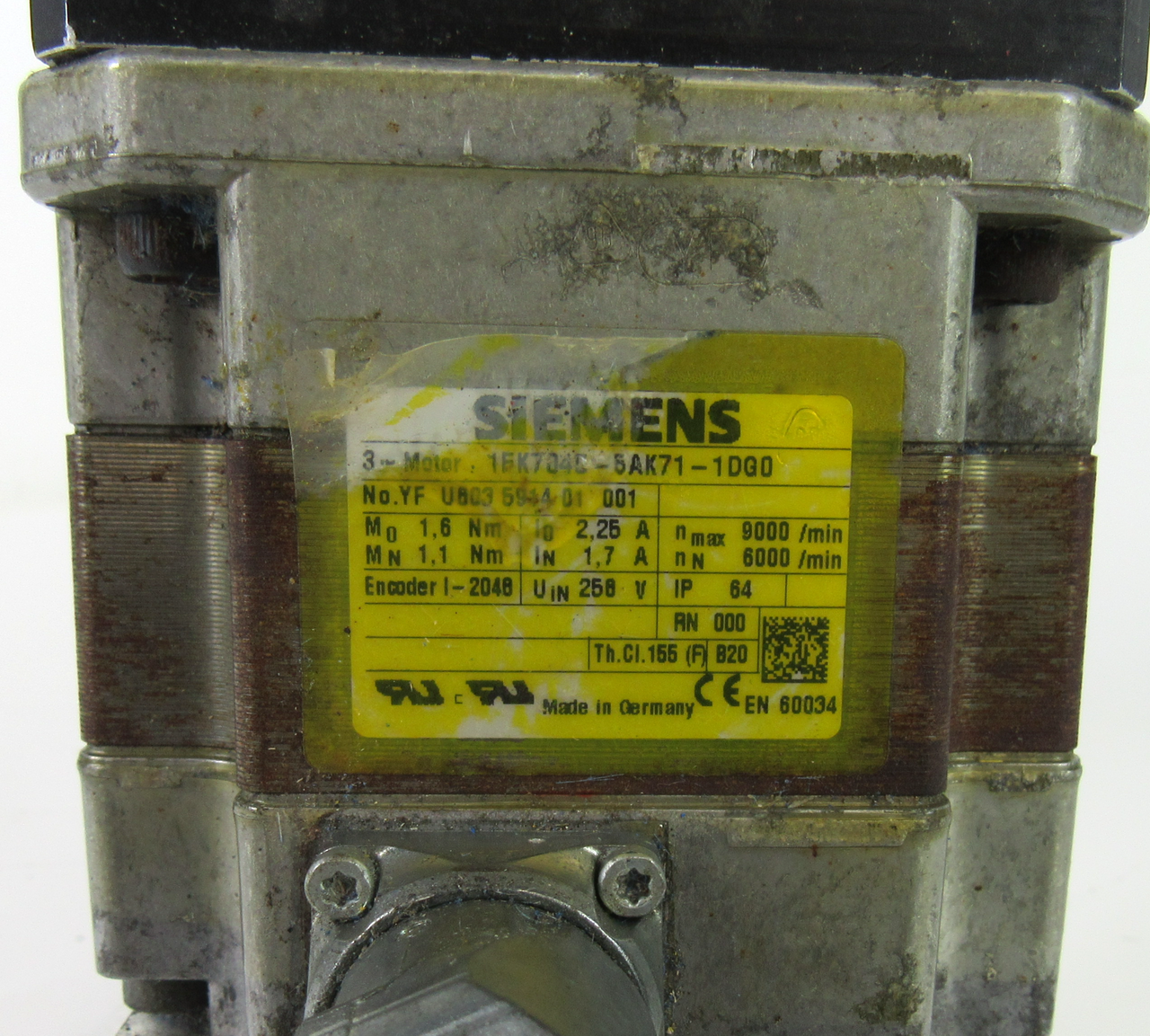 Siemens 1FK7040-5AK71-1DG0 Servo Motor w/ Stober P422SPR0320MT Gear Reducer