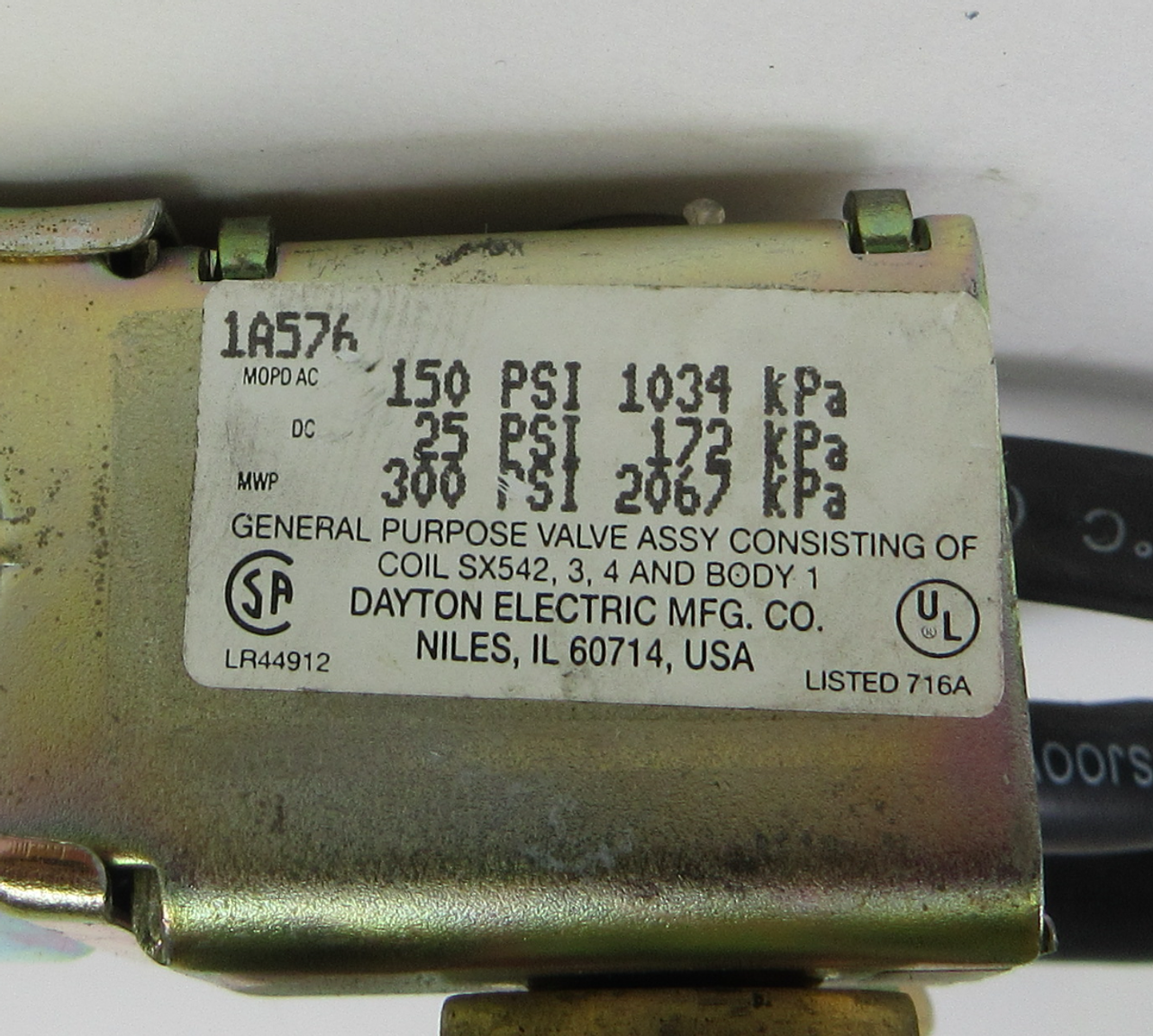 Dayton Electric 1A576 Brass Solenoid Valve Body