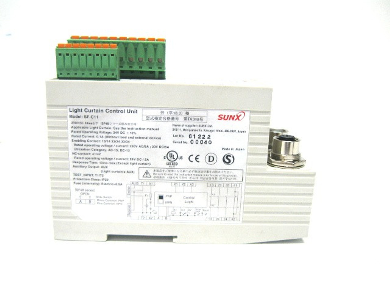 Sunx SF-C11 Light Curtain Control Unit 230 Vac, 24 Vdc