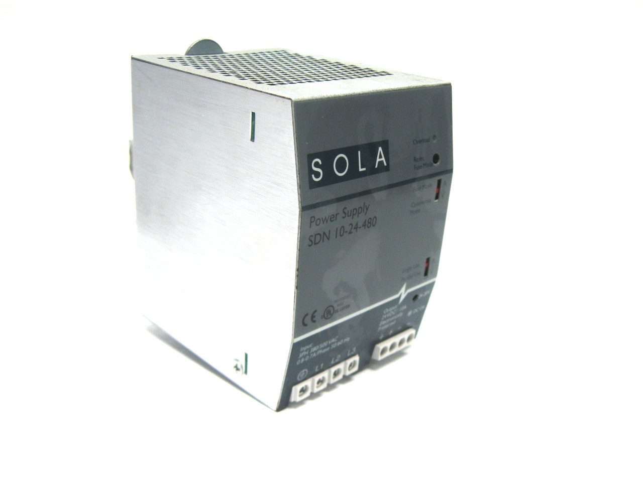 Sola SDN 10-24-480 Power Supply 380/500 Vac Input Voltage, 24 Vdc Output