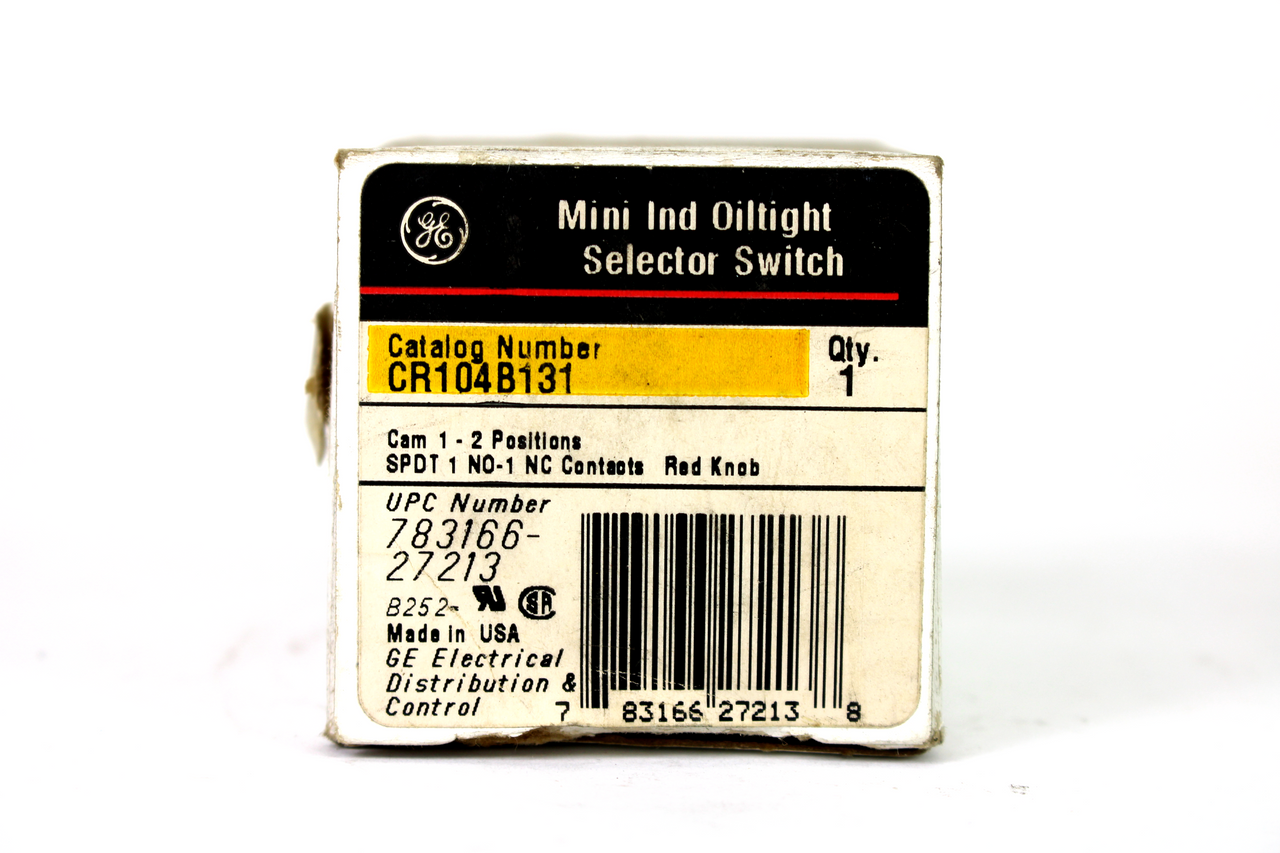 General Electric CR104B131 Mini Oiltight Selector Switch, 150V