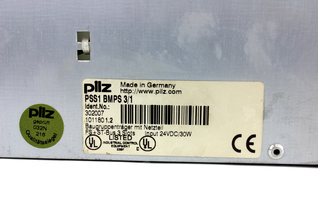 Pilz PSS1 BMPS 3/1 302007 Module Rack 3 Slot 24Vdc Ser 1.2