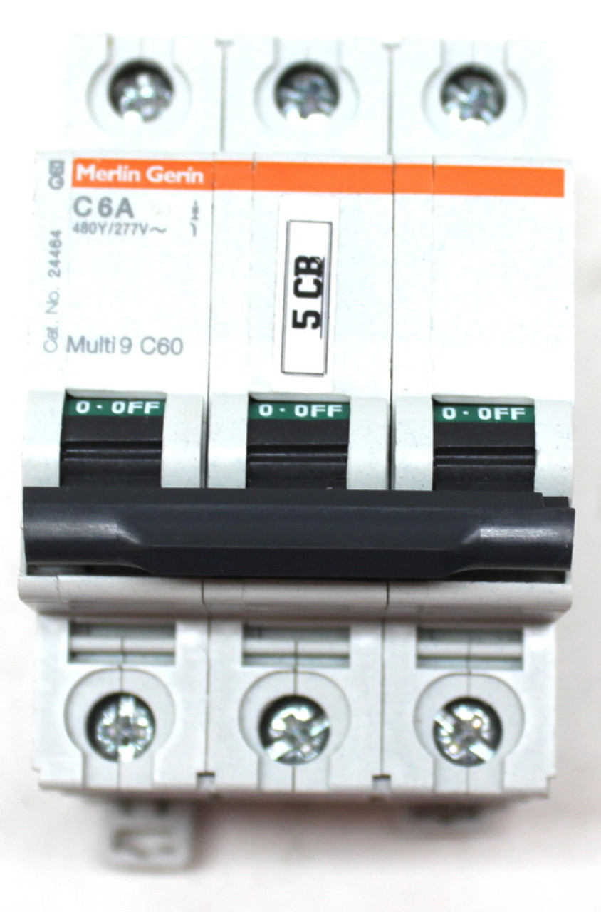 Merlin Gerin Multi9 C60 C6A 3 Pole Circuit Breaker 277V