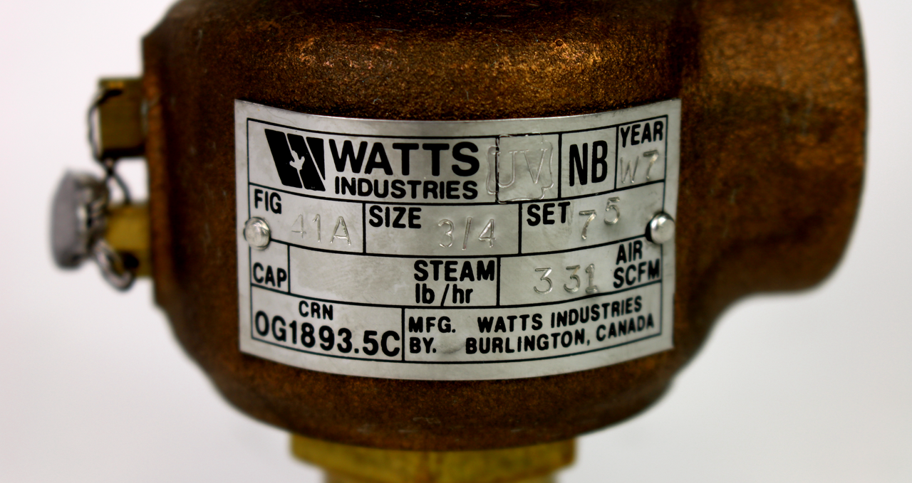 Watts Ind. 41A Safety Relief Valve, 3/4"
