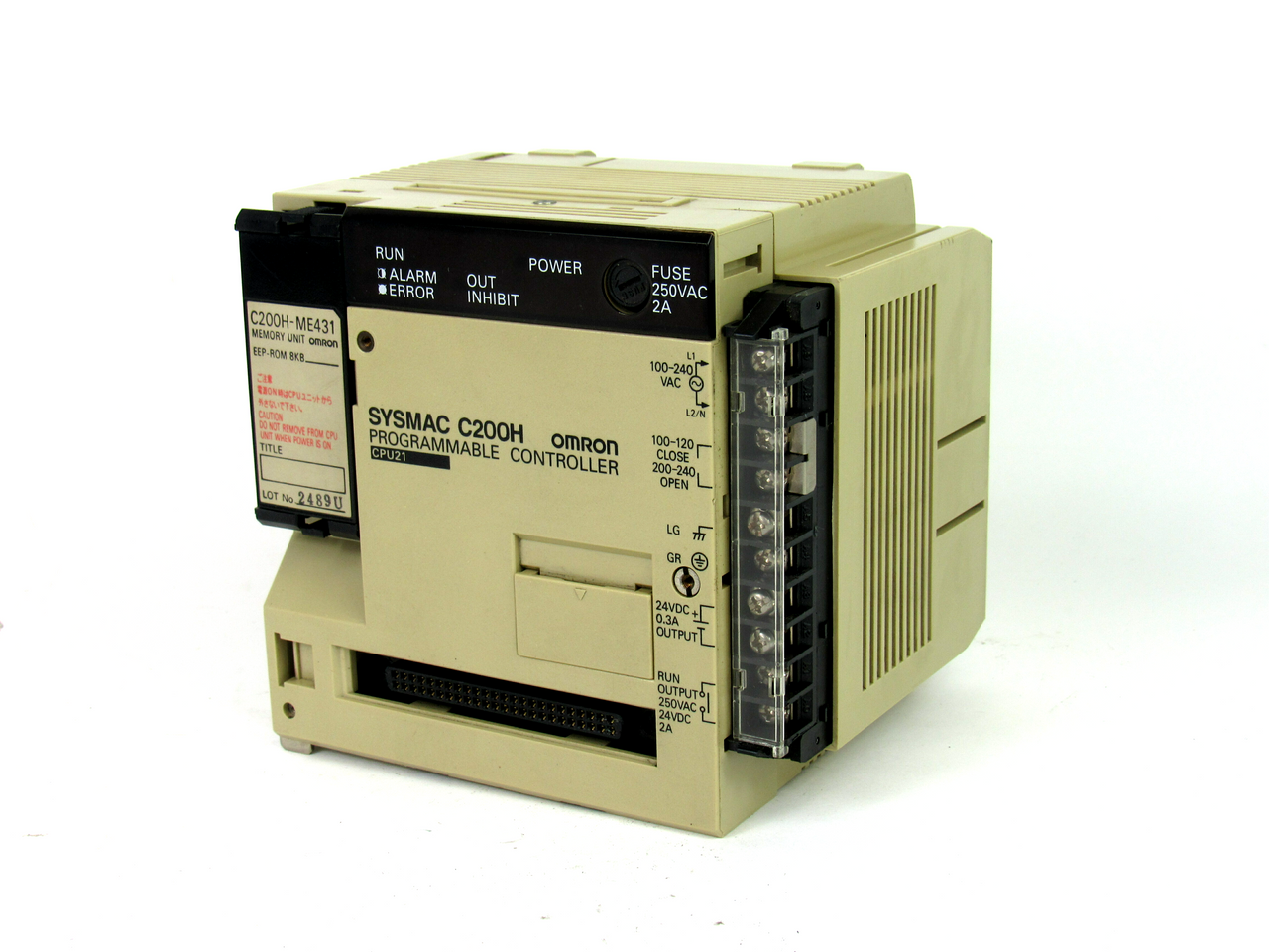 Omron C200H-CPU21-E PLC CPU Unit, 100-120/200-240V AC w/ C200H-ME431 Memory  Unit