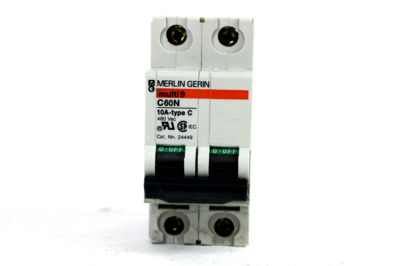 Merlin Gerin 24449 C60N Multi9 Circuit Breaker, 2-Pole, 10 Amp