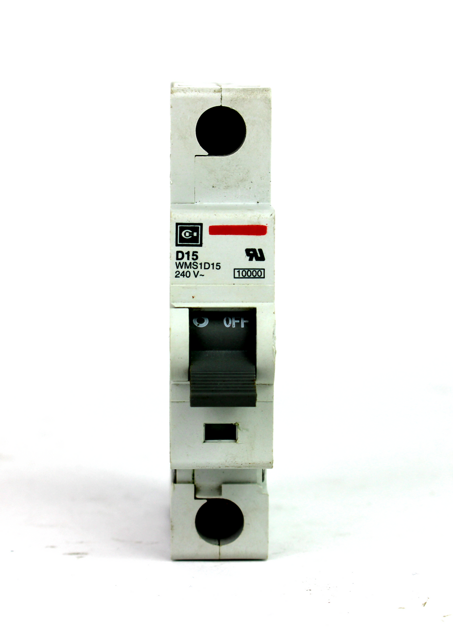 Cutler Hammer WMS1D15 Circuit Breaker, 15 Amp, 240V, 1 Pole