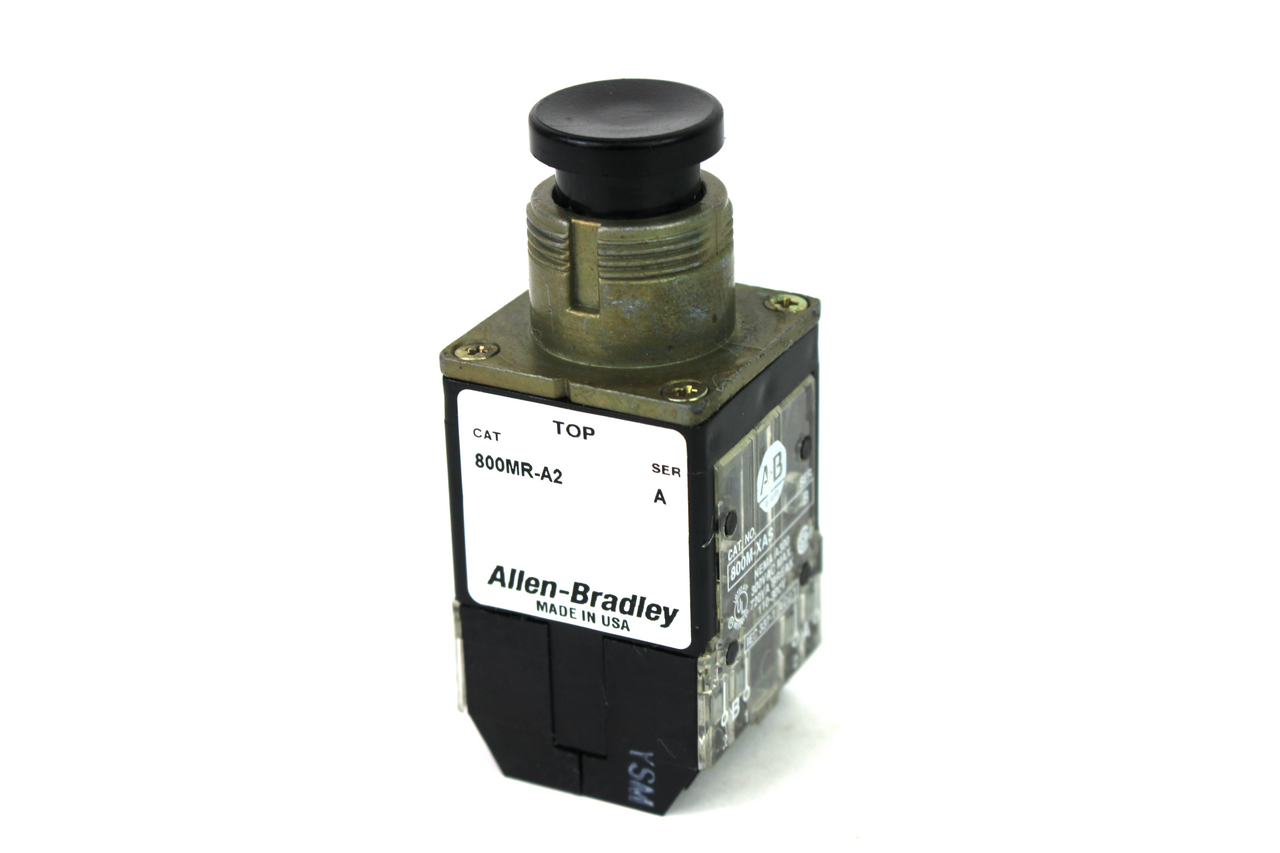 Allen Bradley 800MR-A2 Ser. A Momentary Non-Illuminated Pushbutton, Black, 300V AC